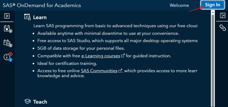 [SAS] 무료로 사용하기(SAS® OnDemand for Academics), 통계패키지 : 네이버 블로그