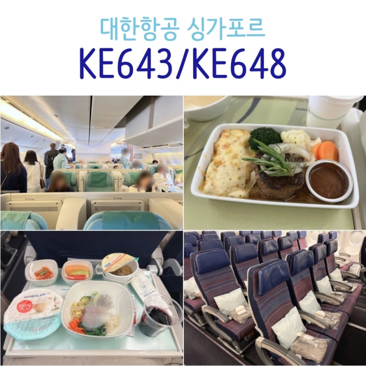 대한항공 싱가포르 KE643 프레스티지 KE648 이코노미 탑승 기내식 후기 : 네이버 블로그