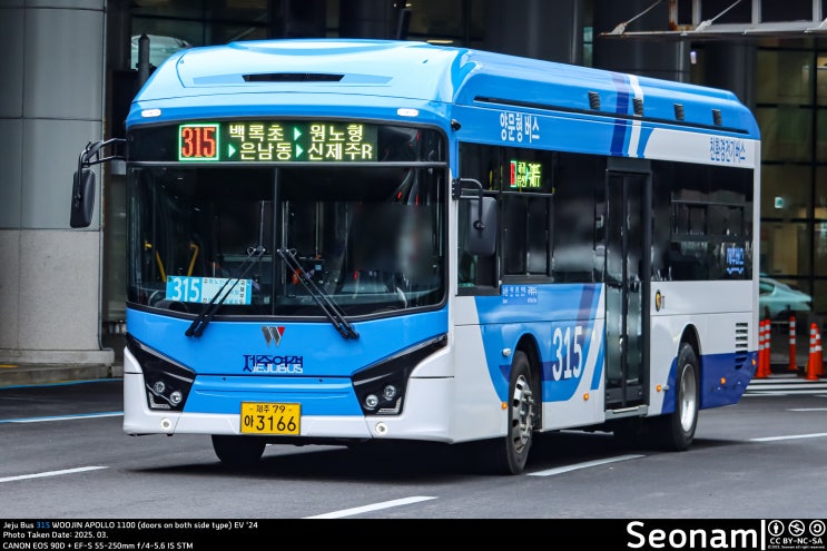 제주 버스 315 APOLLO 1100 양문형 EV 2024년식 제주79아 3166호 : 네이버 블로그