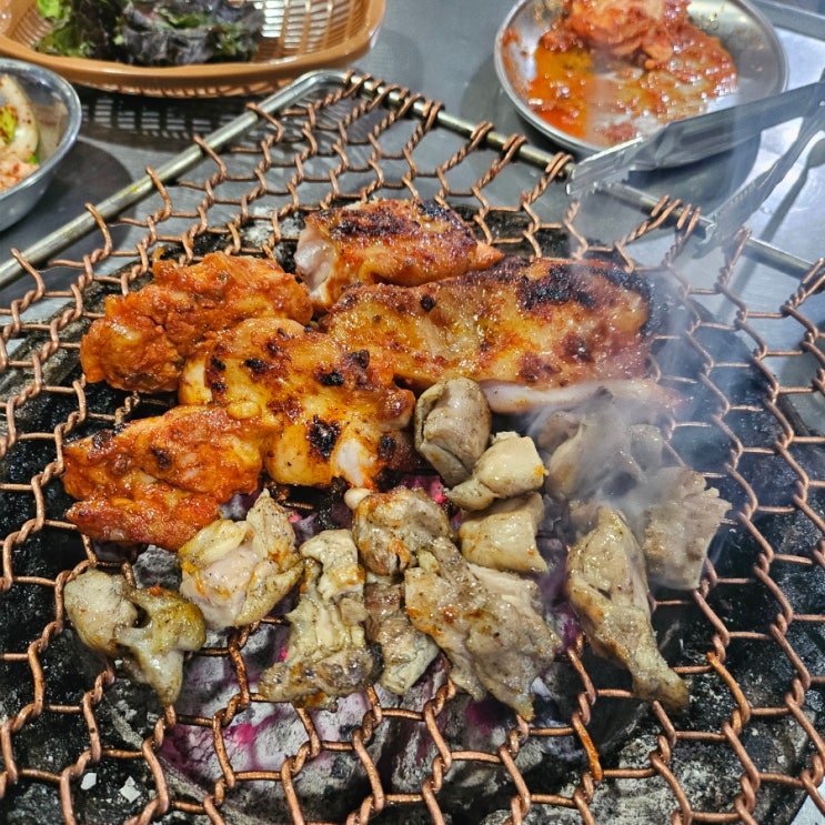 진주 하대동 맛집 닭숯불구이 오다가다 본점 후기! 소금구이와 비빔막국수까지! : 네이버 블로그