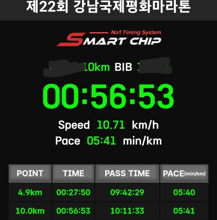 제22회 강남국제평화마라톤 10km 후기 (2025.10.3.금)