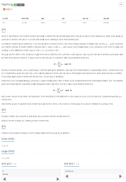 15829. Hashing : 네이버 블로그