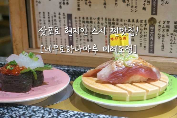[삿포로 현지인 스시맛집] 네무로하나마루 미레도점｜배 터지게 먹....