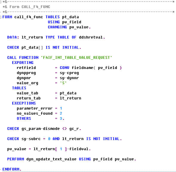 SAP ABAP - Module pool F4 / ALV F4 : 네이버 블로그