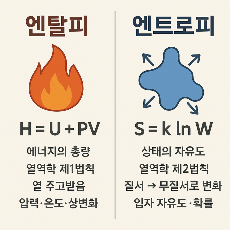 엔탈피 엔트로피 뜻 차이 공식 단위 : 네이버 블로그