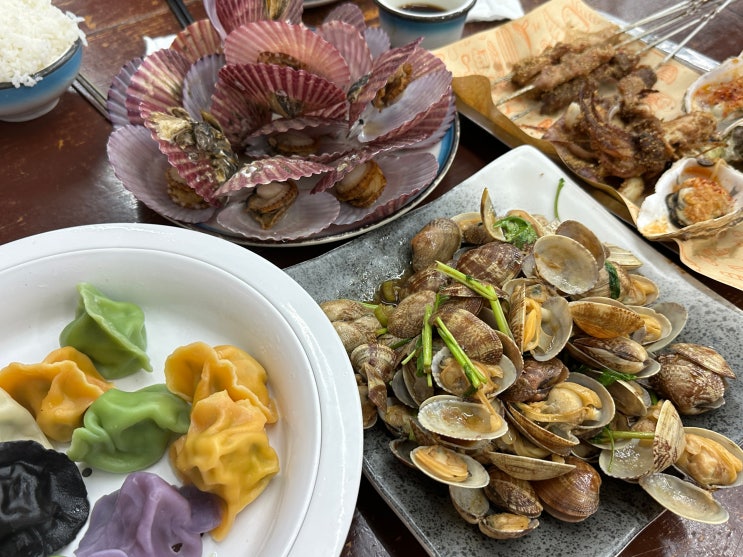중국 칭다오 황다오 여행 현지 해산물 맛집 바지락볶음부터 가리비 ....