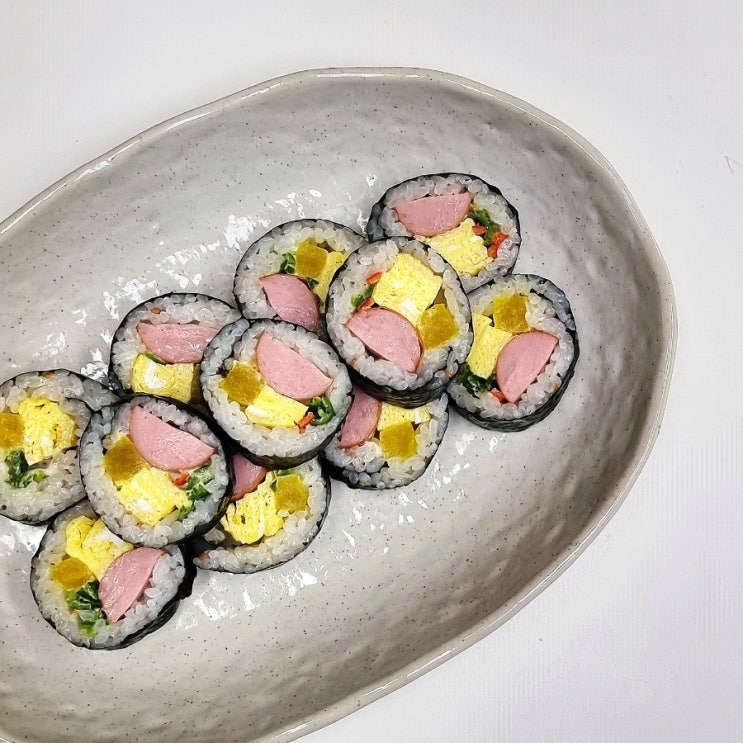 간단한 김밥 싸기 소시지 계란김밥 만들기 : 네이버 블로그