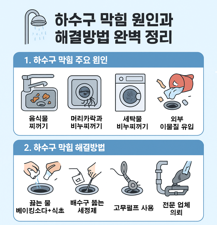 하수구막힘 원인과 해결방법 완벽 정리 : 네이버 블로그