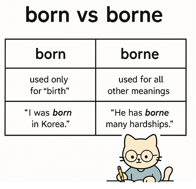 born vs borne 정확한 차이 ┃ 한 번에 끝내는 영어 문법 정리 : 네이버 블로그