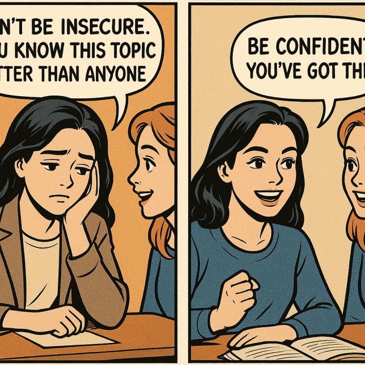 Don’t be insecure vs Be confident – 감정과 태도의 영어 표현 차이; ‘자신 없어하지 마’ 영어로 ...