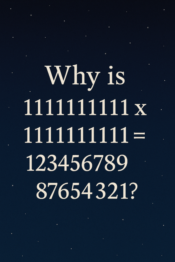 🌌 숫자가 만든 우주의 거울 — 111111111 × 111111111의 신비 : 네이버 블로그