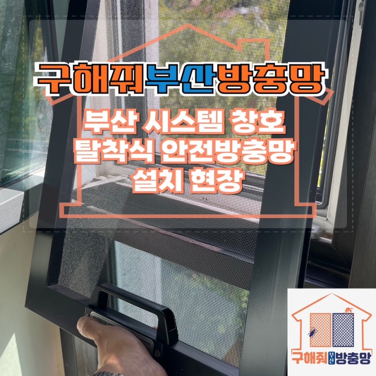 부산방충망업체 부산 시스템 창호 탈착식 세척 안전방충망 설치 현장