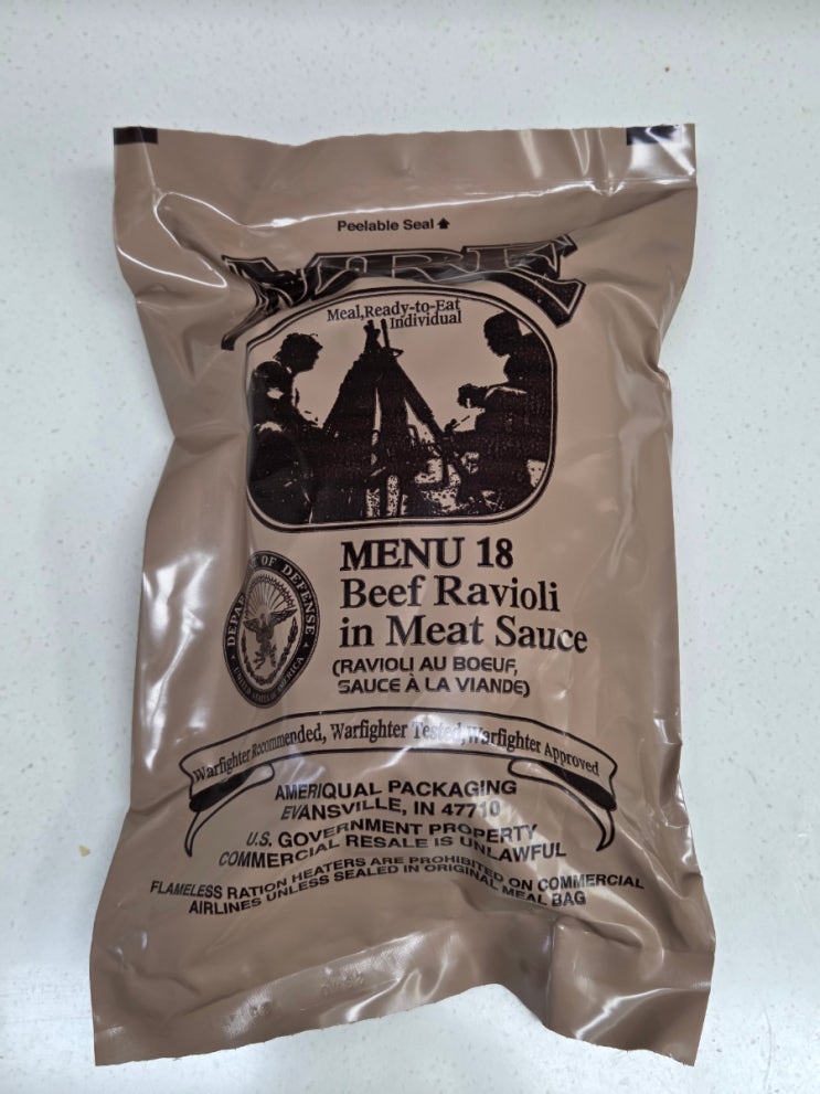 MRE(mfg.2022) - No.18 Beef ravioli in meat sauce : 네이버 블로그
