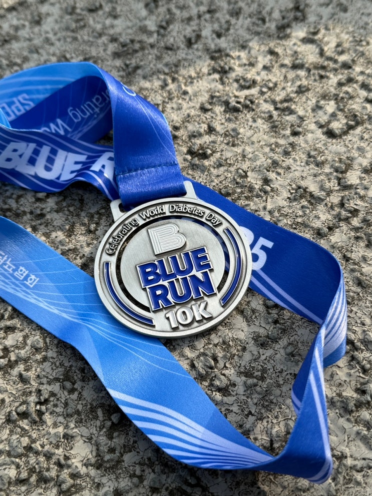 [운동/러닝] 2025 블루런 마라톤 10km 완주 후기 기념품 세계당뇨인의 날 기념 마라톤 행사