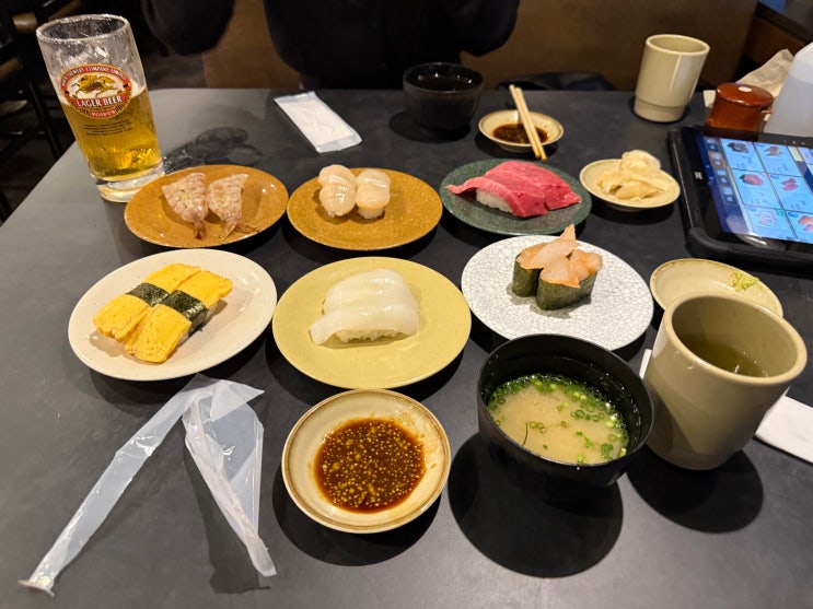후쿠오카 뱃푸 맛집 스시 회전초밥집 카메쇼 쿠루쿠루 스시