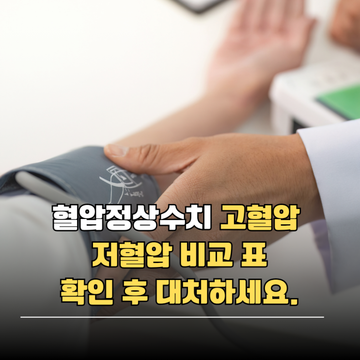 혈압정상수치 고혈압 저혈압 비교 표, 확인 후 대처하세요. : 네이버 블로그