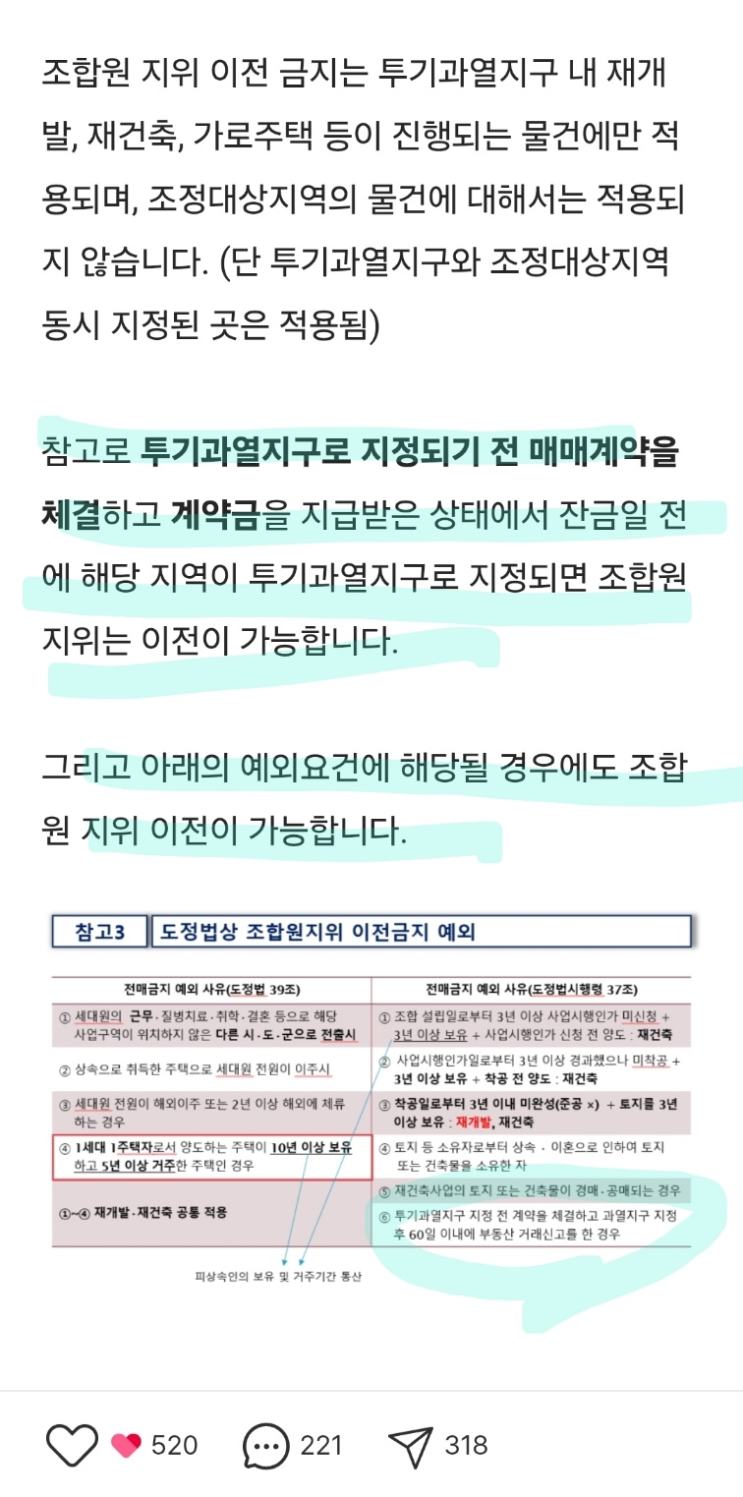 재건축 조합원 지위 양도 예외 조항 : 네이버 블로그