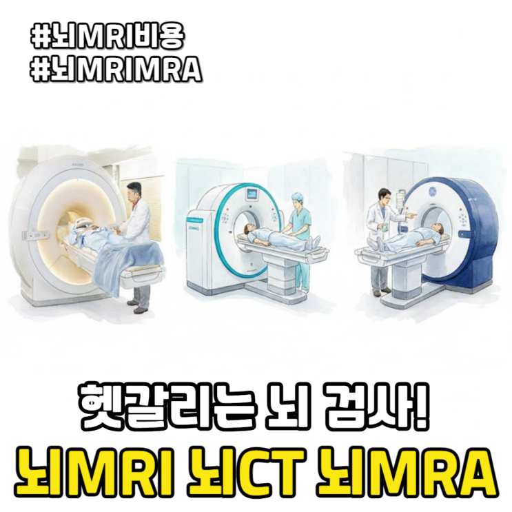 뇌MRI 뇌CT 뇌MRA 검사 차이점부터 비용, 발견 질환 정리 : 네이버 블로그