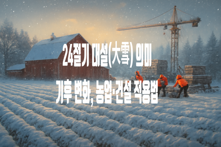 24절기 대설(大雪)의 의미와 기후 변화, 농업·건설 현장 및 생활 실전 적용법 : 네이버 블로그