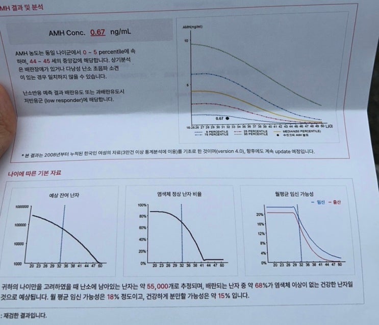 임신사전검사 난저 AMH 0점대 (0.67)이후 임테기 양성까지(영양제 정보) : 네이버 블로그