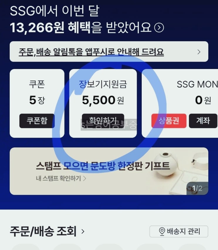 ssg 시크릿 장보기 지원금 이번달에만 두번째 들어옴 : 네이버 블로그
