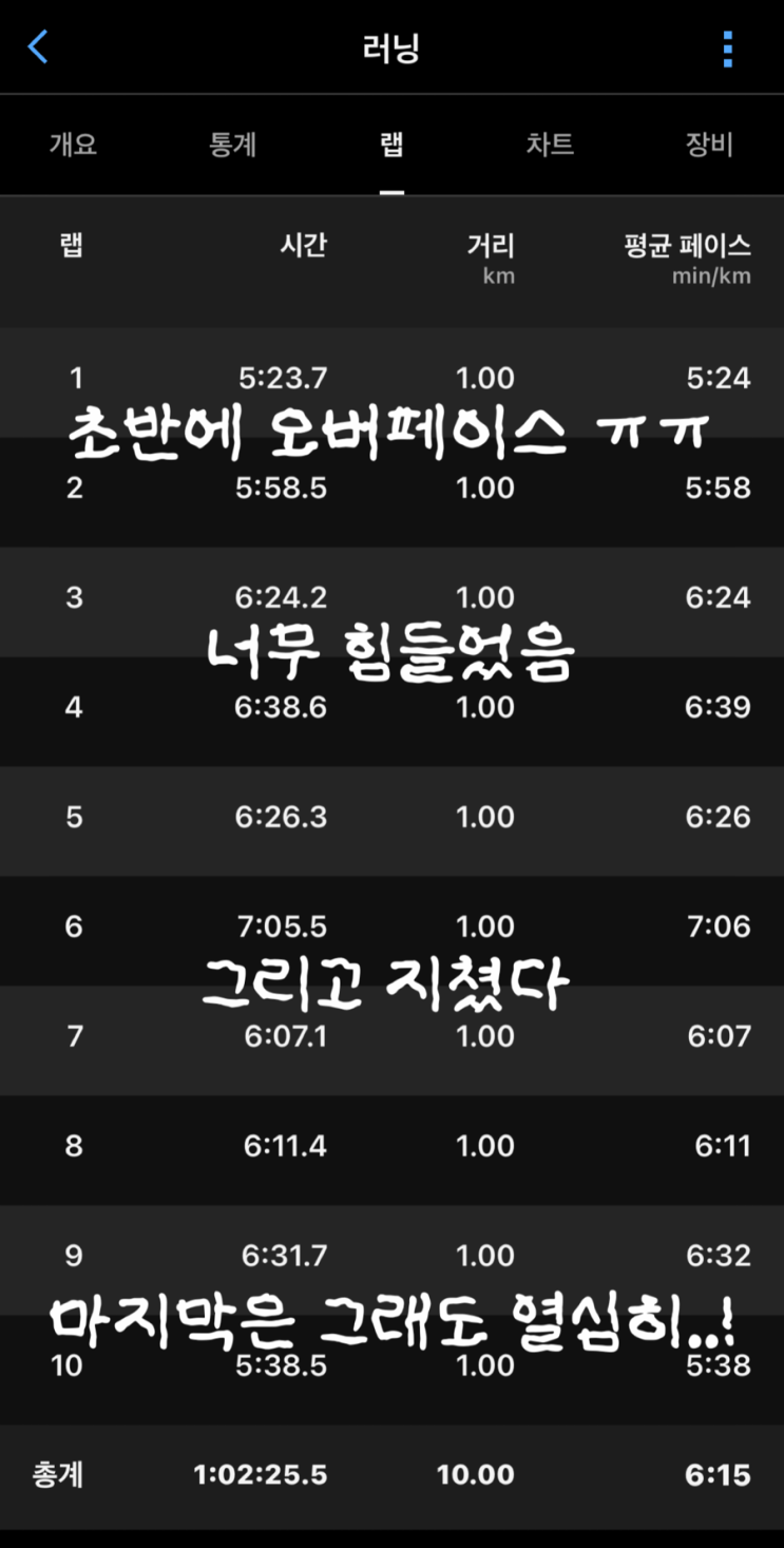 버닝런스토리 일레븐 러닝 10km 달리기 후기 (연습 정리)