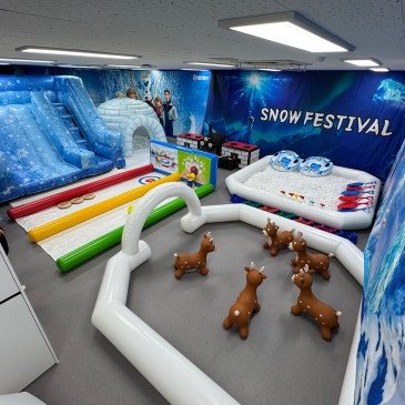 광주병설유치원행사 겨울실내체험놀이 아신나체험 대여 겨울 스노우데이 세트 구성사례