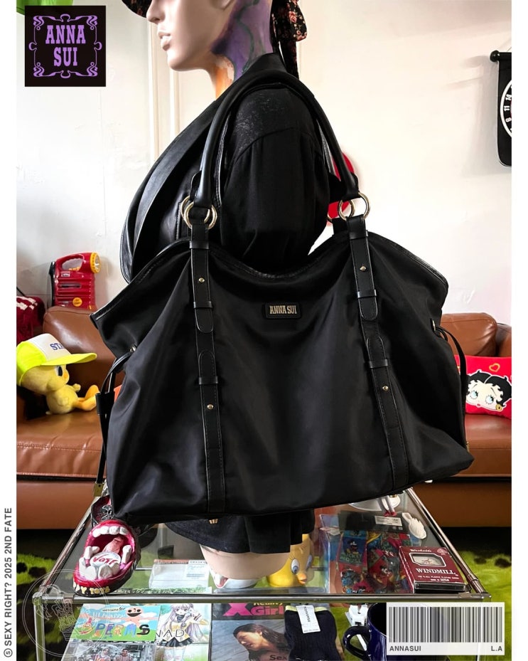 ANNA SUI Black String Big Shoulder Bag : 네이버 블로그