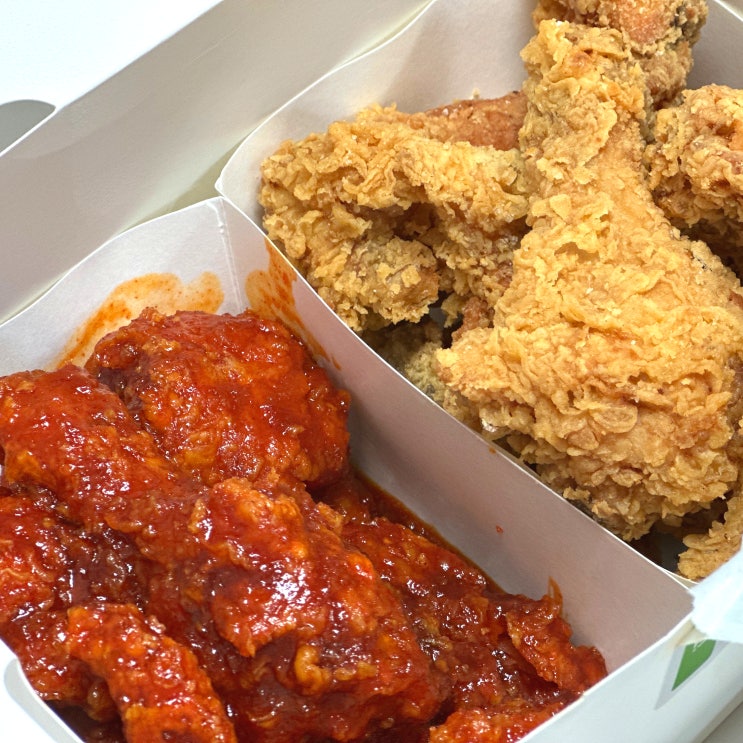 bhc치킨 메뉴 추천 양념 반 후라이드치킨 가격 맛 후기 : 네이버 블로그