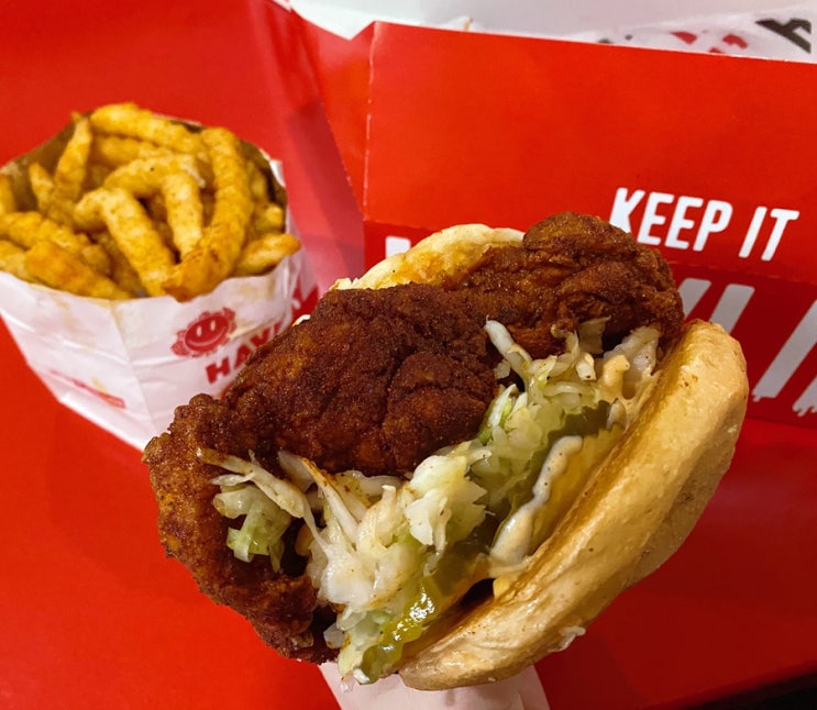 LA 맛집 Howlin' Ray's Hot Chicken (하울린 레이즈) 내슈빌 핫치킨 미디엄 솔직 후기 : 네이버 블로그