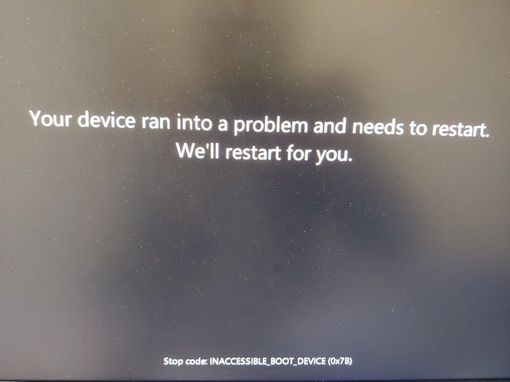 컴퓨터 화면멈춤, cpu 불량 증상 Your Device Ran Into a Problem Restart : 네이버 블로그
