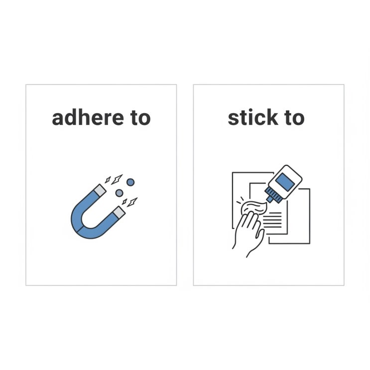 adhere to 뜻 / adherent, adherence, adhesion, adhesive 의미 : 네이버 블로그