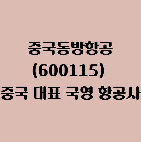 ️ 중국동방항공(600115) — 중국 대표 국영 항공사 : 네이버 블로그