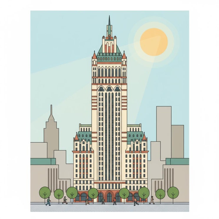 하늘을 찌르는 우아함, 더 울워스 빌딩(The Woolworth Building) 건축의 비....