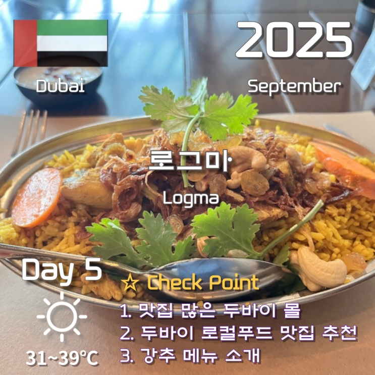 두바이몰 아라비아만 지역 전통음식의 진수 Logma 로그마