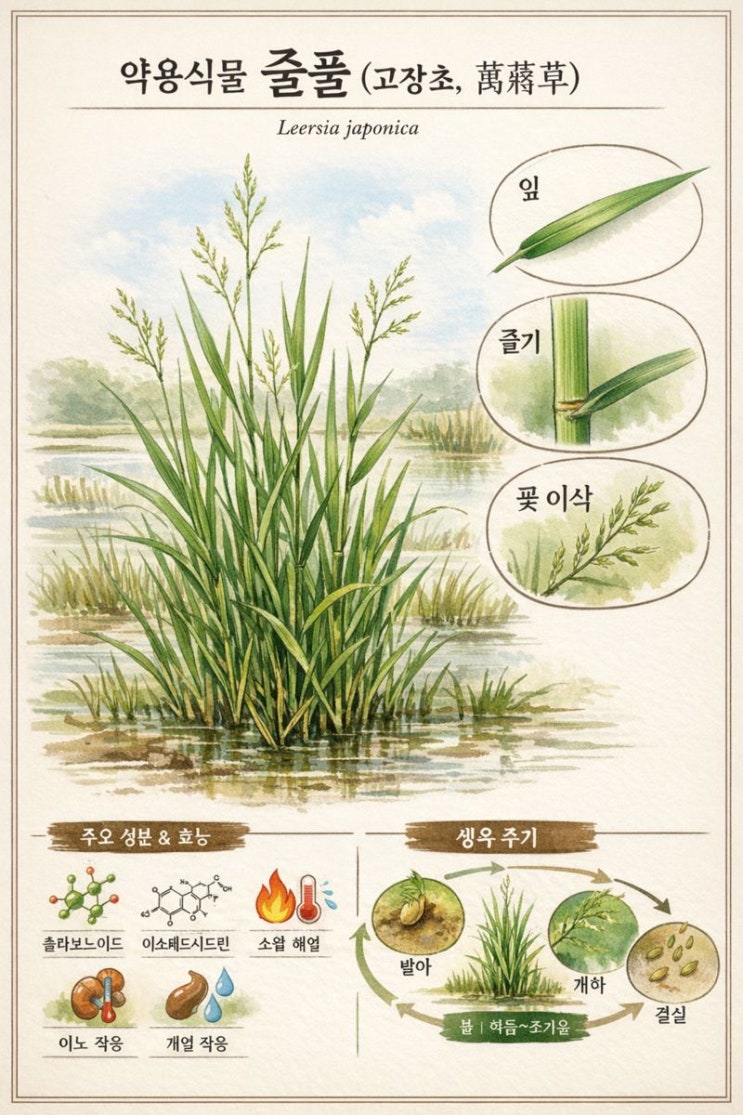 a161, 약용식물 줄풀 (고장초, 菰蔣草), 건위, 해독, 이뇨, 피부미용. 이박사의 힐링 더하기 : 네이버 블로그