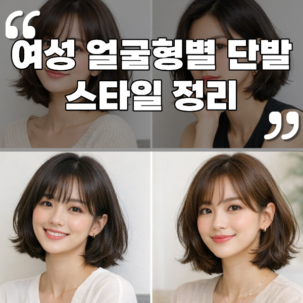 여성 얼굴형별 단발 스타일 정리 (둥근 각진 긴 하트 얼굴 완벽 가이드) : 네이버 블로그