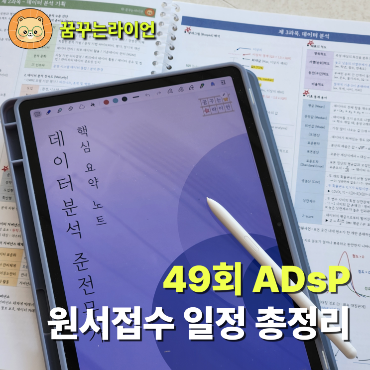 49회 ADsP 시험 원서접수 / 시험일 / 비전공자 공부법 (+요약노트 PDF 무료나눔) : 네이버 블로그