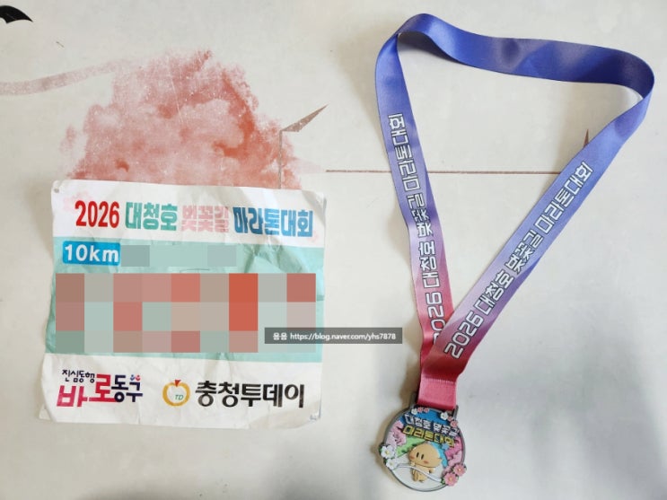 2026 대전 대청호 벚꽃길 마라톤 대회 10km 후기