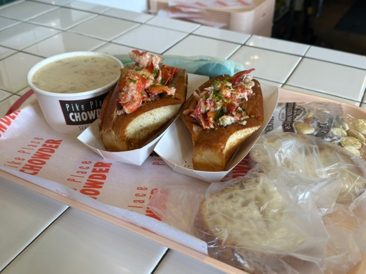 시애틀 클램차우더 맛집 [Pike Place Chowder] 랍스터롤 뉴잉글랜드 클램....