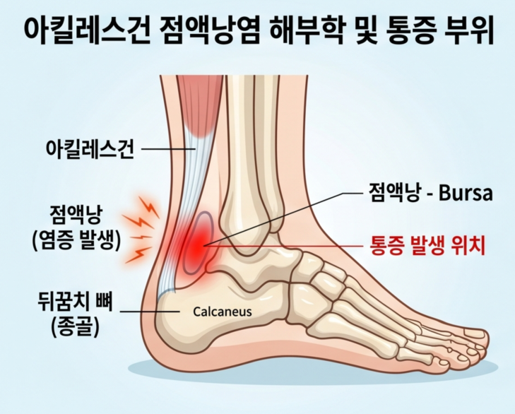 발뒤꿈치가 닿기만 해도 아프다면? 아킬레스건 점액낭염
