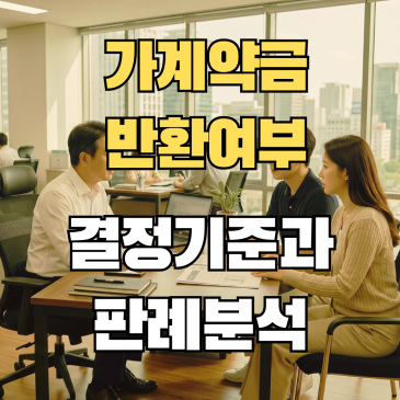 가계약금 돌려받을 수 있을까? 반환 기준 및 판례 정리