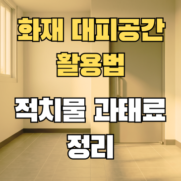 아파트 화재 대피 공간 활용법 및 적치물 과태료