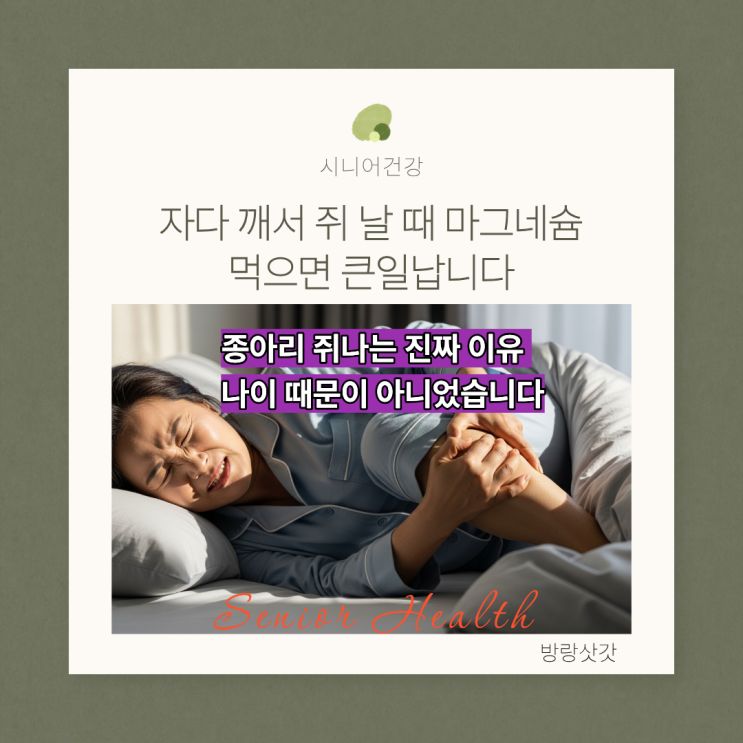 자다 쥐 날 때 마그네슘 먹으면 큰일 납니다 : 네이버 블로그