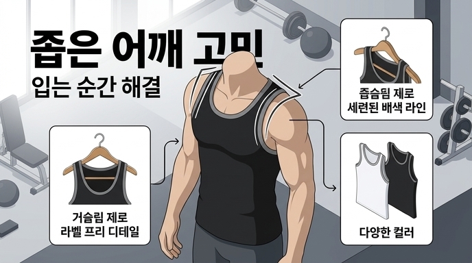 가성비 머슬핏 나시: 어깨 넓어 보이는 ABCD 배색 디자인 프리미엄 핏 추천 : 네이버 블로그