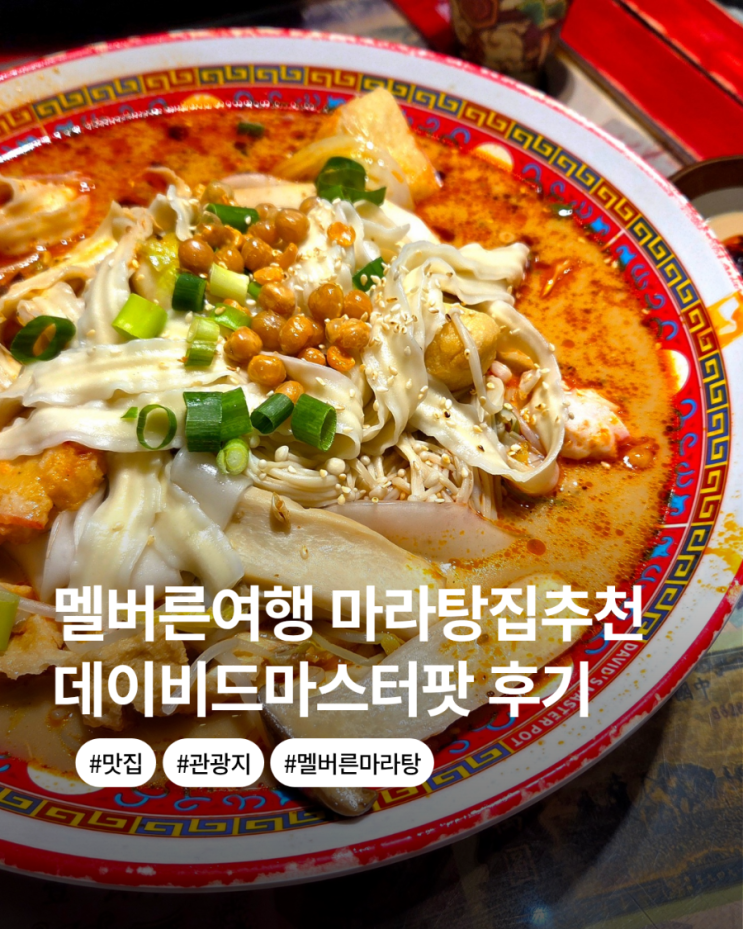 멜버른여행 호주에서 유명한 마라탕 데이비드마스터팟 후기