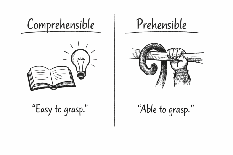 comprehend 뜻 / comprehensible, comprehensive 차이, 의미 / prehensible tail ...