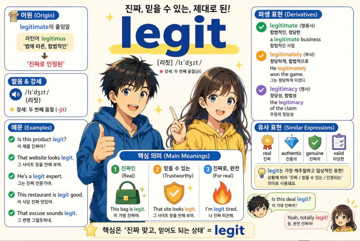 🔥 legit 완벽 정리: 어원부터 요즘 감각까지 한 번에 이해하기 : 네이버 블로그