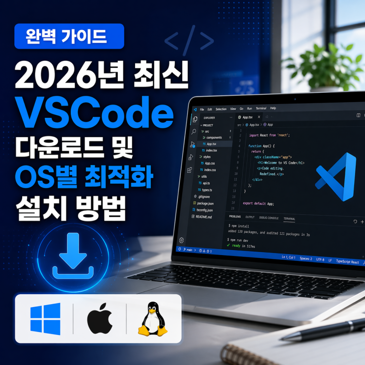 완벽 가이드: 2026년 최신 VSCode 다운로드 및 OS별 최적화 설치 방법 : 네이버 블로그