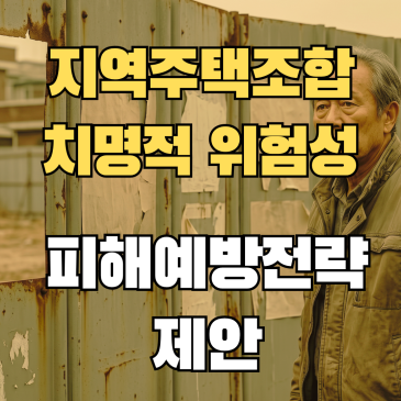 지역주택조합, 지주택 위험성과 피해 예방 전략